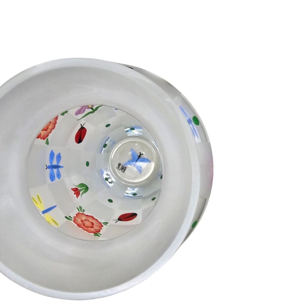 Lenox Nature's Splendor Handpainted Glass Vase Flowers Insects w/Box Signed - Picture 4 of 16
